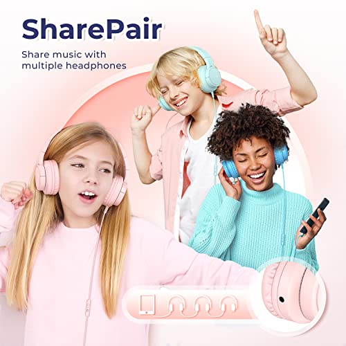 Tribit Headphones with Mic, Girls Headphones Wired Over Ear Headsets with Limited Volume 85dB/ 94dB, 3.5mm Jack Compatible Smartphones Tablet Tribit Headphones with Mic, Girls Headphones Wired Over Ear Headsets with Limited Volume 85dB/ 94dB, 3.5mm Jack Compatible Smartphones Tablet