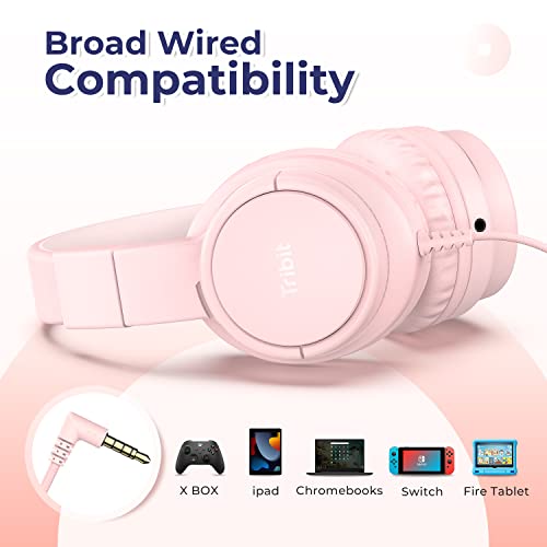 Tribit Headphones with Mic, Girls Headphones Wired Over Ear Headsets with Limited Volume 85dB/ 94dB, 3.5mm Jack Compatible Smartphones Tablet Tribit Headphones with Mic, Girls Headphones Wired Over Ear Headsets with Limited Volume 85dB/ 94dB, 3.5mm Jack Compatible Smartphones Tablet