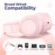 Tribit Headphones with Mic, Girls Headphones Wired Over Ear Headsets with Limited Volume 85dB/ 94dB, 3.5mm Jack Compatible Smartphones Tablet