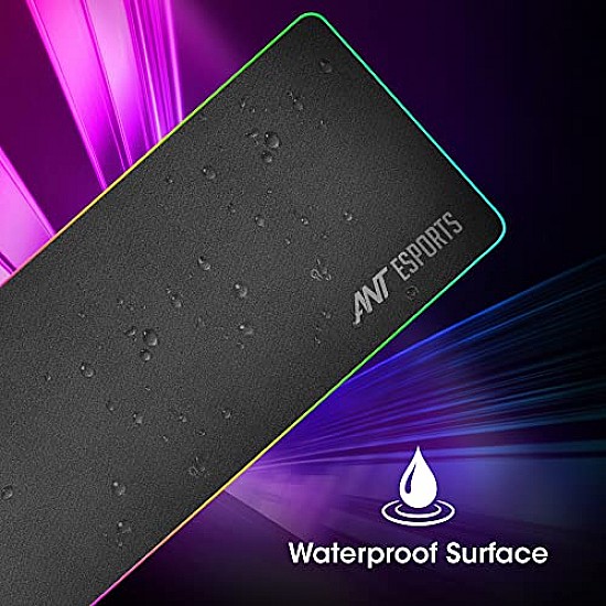 Ant Esports MP400 RGB Gaming Mouse Pad Anti-Slip Rubber Base with Waterproof Coating for Gamer Office Black