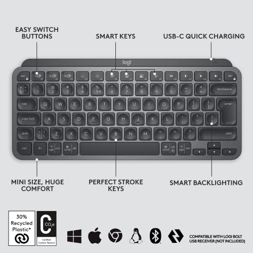 Logitech Mx Keys Mini Minimalist Wireless Illuminated Keyboard Logitech Mx Keys Mini Minimalist Wireless Illuminated Keyboard