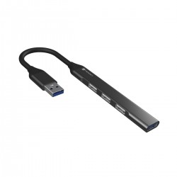 Portronics Mport 31 USB Hub (4-in-1), Multiport Adapter with 1 x USB 3.0 & 3 x USB 2.0 Ports (Grey)