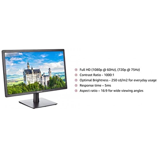 Amazon Basics 21.5-Inch (54.5cm) LCD 1920 x 1080 Pixels Monitor 75 Hz Refresh Rate (Black)