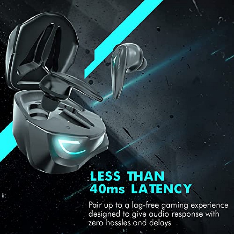 WINGS Phantom 500 with ENC and 40 ms latency game mode Bluetooth Headset  (Black, True Wireless)