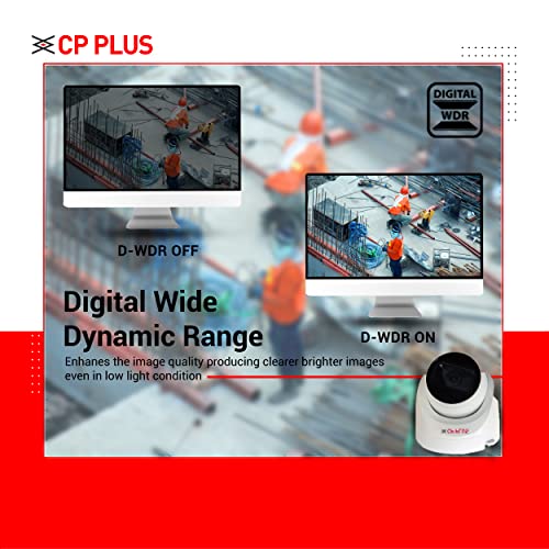 CP PLUS 5MP IR Dome Camera 3.6mm Fixed Lens up to 20 M IR Distance Max. 25fps5MP (16:9 Video Output), White CP PLUS 5MP IR Dome Camera 3.6mm Fixed Lens up to 20 M IR Distance Max. 25fps5MP (16:9 Video Output), White