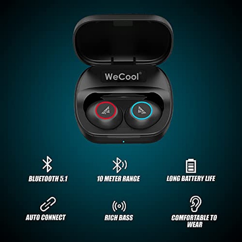 Wecool Freesolo X2 Bluetooth in Ear True Wireless Earbuds with High Bass Black