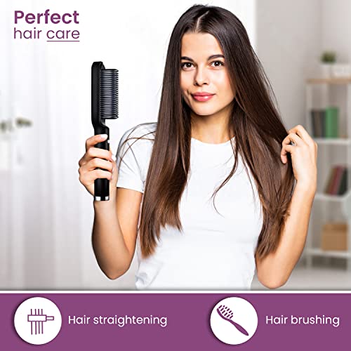 AGARO Hair Straightening Brush, Hair Straightening Comb For Women Gives Naturally Straight Hair in 5 Mins, Black, HSB2107 AGARO Hair Straightening Brush, Hair Straightening Comb For Women Gives Naturally Straight Hair in 5 Mins, Black, HSB2107