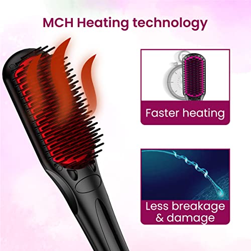 AGARO Hair Straightening Brush, Hair Straightening Comb For Women Gives Naturally Straight Hair in 5 Mins, Black, HSB2107 AGARO Hair Straightening Brush, Hair Straightening Comb For Women Gives Naturally Straight Hair in 5 Mins, Black, HSB2107