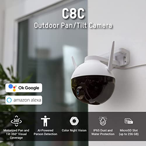 EZVIZ by Hikvision|C8C Outdoor WiFi 1080p Motorized Pan/Tilt Camera,Color Night Vision, BuiltIn MicroSD Card Slot(Upto 256GB) EZVIZ by Hikvision|C8C Outdoor WiFi 1080p Motorized Pan/Tilt Camera,Color Night Vision, BuiltIn MicroSD Card Slot(Upto 256GB)