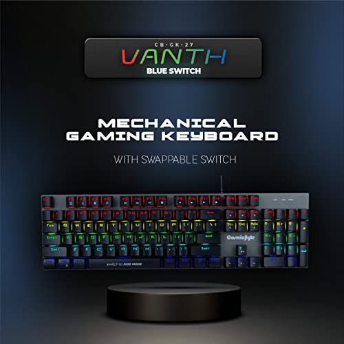 Cosmic Byte CB-GK-27 Vanth Mechanical Keyboard Upgraded with Swappable Outemu Blue Switches and Rainbow LED (Black/Grey) Cosmic Byte CB-GK-27 Vanth Mechanical Keyboard Upgraded with Swappable Outemu Blue Switches and Rainbow LED (Black/Grey)