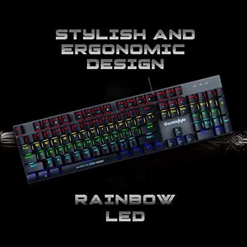 Cosmic Byte CB-GK-28 Vanth Mechanical Keyboard Upgraded with Swappable Outemu Red Switches and Rainbow LED Black Cosmic Byte CB-GK-28 Vanth Mechanical Keyboard Upgraded with Swappable Outemu Red Switches and Rainbow LED Black