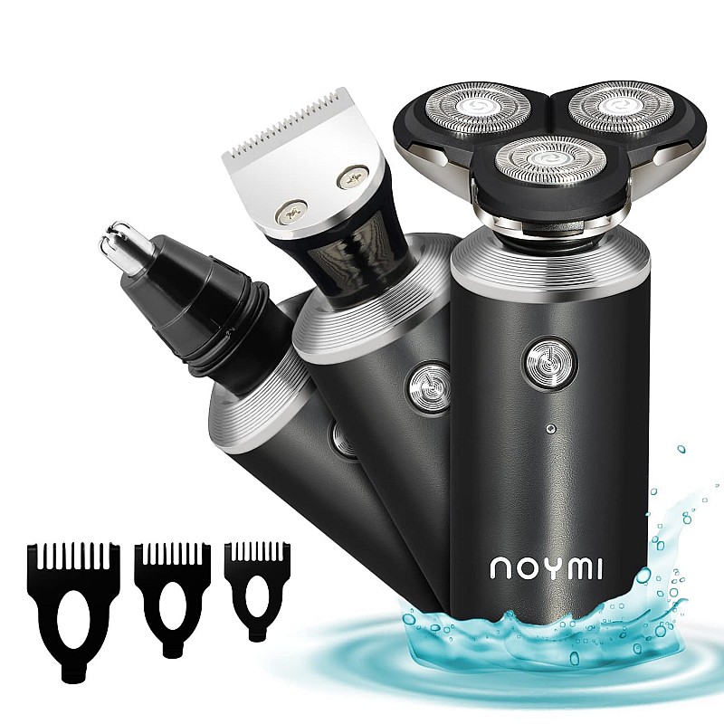 Noymi 3 in 1 Shaver | Nose Trimmer | Beard Trimmer for men with Waterproof IPX6 technology (Nose Trimmer + Shaver)