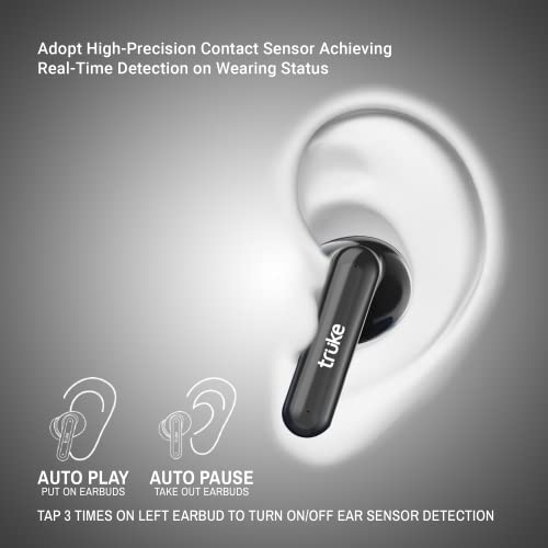truke Air Buds Lite True Wireless in Ear Earbuds with 10H Single Charge Playtime, Gaming Mode, ENC, AAC Codec, Bluetooth 5.1, IPX4 (Black) truke Air Buds Lite True Wireless in Ear Earbuds with 10H Single Charge Playtime, Gaming Mode, ENC, AAC Codec, Bluetooth 5.1, IPX4 (Black)