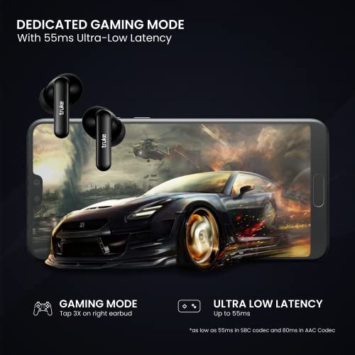 truke Air Buds Lite True Wireless in Ear Earbuds with 10H Single Charge Playtime, Gaming Mode, ENC, AAC Codec, Bluetooth 5.1, IPX4 (Black) truke Air Buds Lite True Wireless in Ear Earbuds with 10H Single Charge Playtime, Gaming Mode, ENC, AAC Codec, Bluetooth 5.1, IPX4 (Black)
