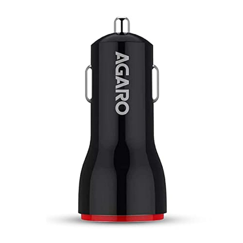 AGARO Dual Port Car Charger and USB A to Micro Nylon Braided Cable Combo, 18W Charger, Quick Charge and Data Sync, Dual USB Port 