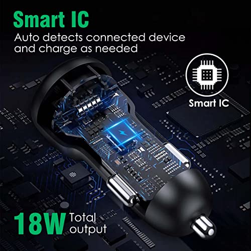 AGARO Dual Port Car Charger and USB A to Micro Nylon Braided Cable Combo, 18W Charger, Quick Charge and Data Sync, Dual USB Port AGARO Dual Port Car Charger and USB A to Micro Nylon Braided Cable Combo, 18W Charger, Quick Charge and Data Sync, Dual USB Port
