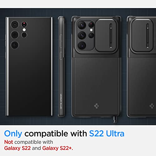 Spigen Optik Armor Back Cover Case Compatible with Galaxy S22 Ultra (TPU + Poly Carbonate Black) Spigen Optik Armor Back Cover Case Compatible with Galaxy S22 Ultra (TPU + Poly Carbonate Black)