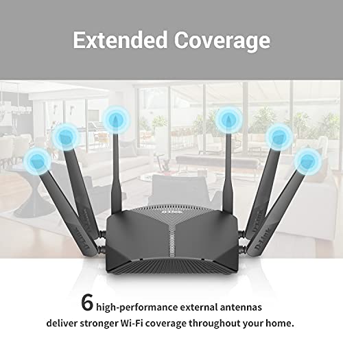 D-Link DIR-2640, AC 2600 Mbps MU-MIMO Dual Band High Power WiFi Router, 5 Gigabit Port, 4 External Antenna Black D-Link DIR-2640, AC 2600 Mbps MU-MIMO Dual Band High Power WiFi Router, 5 Gigabit Port, 4 External Antenna Black