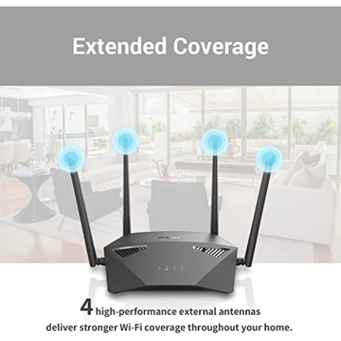 D-Link DIR-2640, AC 2600 Mbps MU-MIMO Dual Band High Power WiFi Router, 5 Gigabit Port, 4 External Antenna Black D-Link DIR-2640, AC 2600 Mbps MU-MIMO Dual Band High Power WiFi Router, 5 Gigabit Port, 4 External Antenna Black
