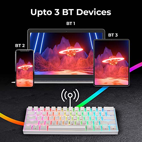 ZEBRONICS Zeb-Max Ninja 61 Keys Wireless Mechanical Keyboard With 3 Bluetooth Connections, 2.4Ghz Nano Receiver, Type C Wired ZEBRONICS Zeb-Max Ninja 61 Keys Wireless Mechanical Keyboard With 3 Bluetooth Connections, 2.4Ghz Nano Receiver, Type C Wired
