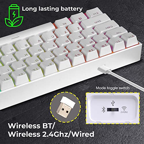ZEBRONICS Zeb-Max Ninja 61 Keys Wireless Mechanical Keyboard With 3 Bluetooth Connections, 2.4Ghz Nano Receiver, Type C Wired ZEBRONICS Zeb-Max Ninja 61 Keys Wireless Mechanical Keyboard With 3 Bluetooth Connections, 2.4Ghz Nano Receiver, Type C Wired