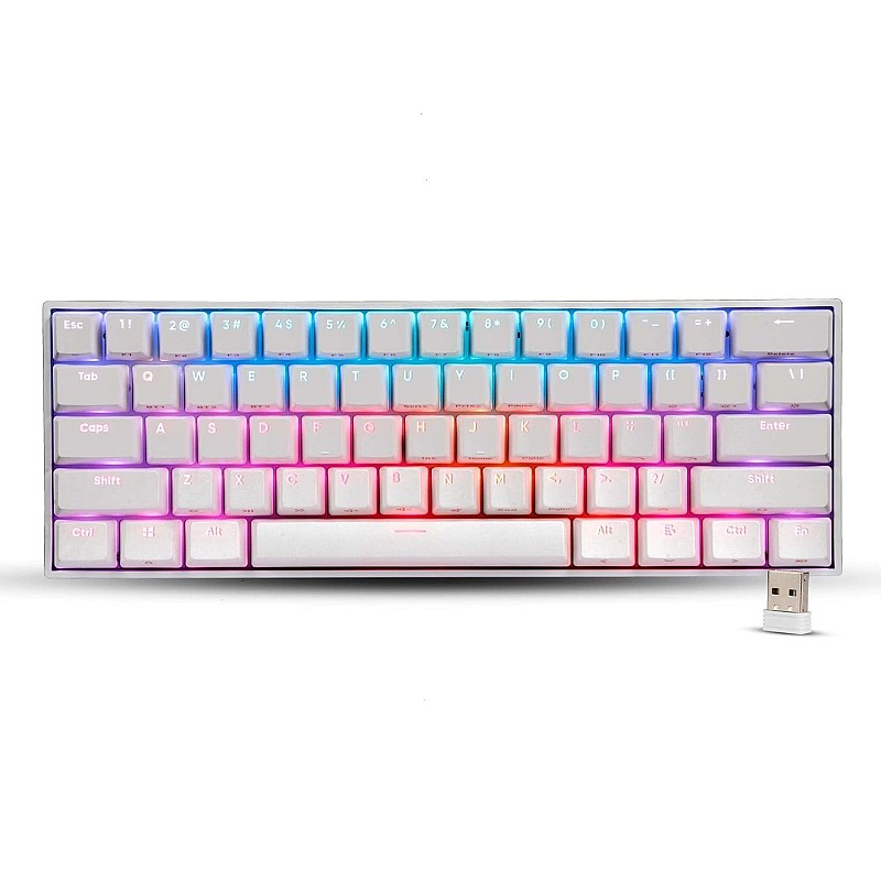 ZEBRONICS Zeb-Max Ninja 61 Keys Wireless Mechanical Keyboard With 3 Bluetooth Connections, 2.4Ghz Nano Receiver, Type C Wired 