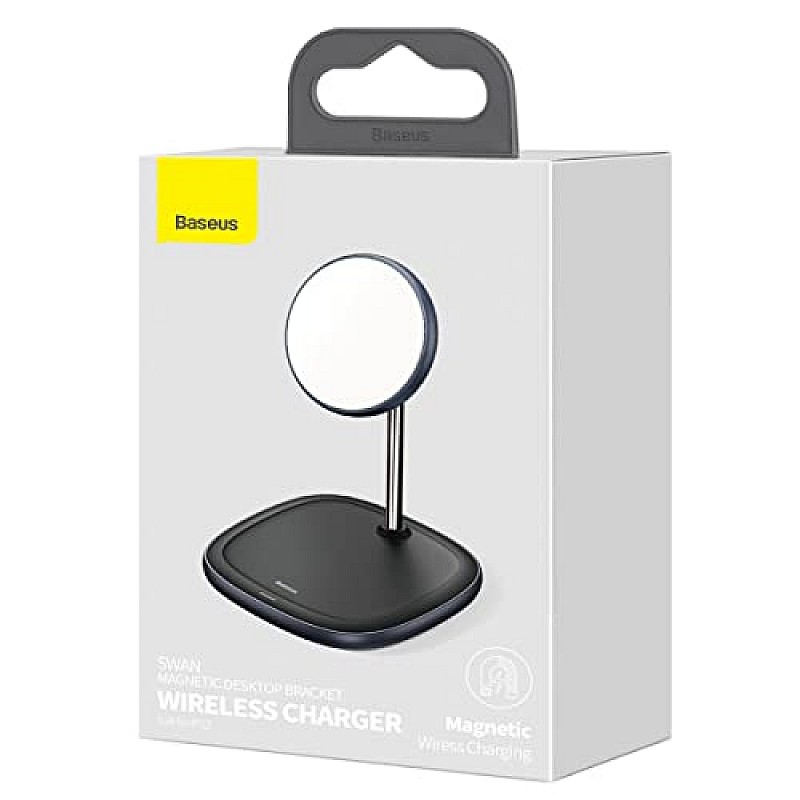 AIRTREE Wireless Fast Charger Swan 2 in1 Magnetic Bracket 20w + Charger 1 USB 12v 2a (US) + Cable Type-C 3A (1m,Black)