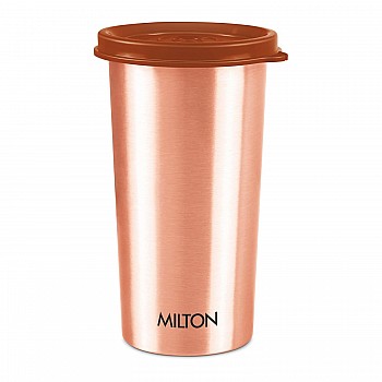 Milton Copper Drinking Water Tumbler with Lid, 1 Piece, 480 ml, Copper