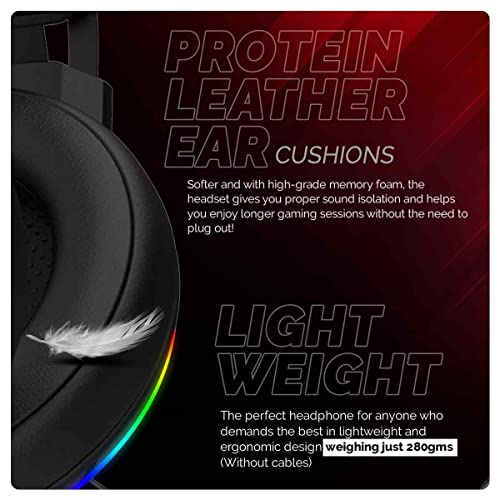 Cosmic Byte Proteus Headset Dual Input USB and 3.5mm, 7.1 Surround Sound, RGB LED, ENC Microphone Black Cosmic Byte Proteus Headset Dual Input USB and 3.5mm, 7.1 Surround Sound, RGB LED, ENC Microphone Black