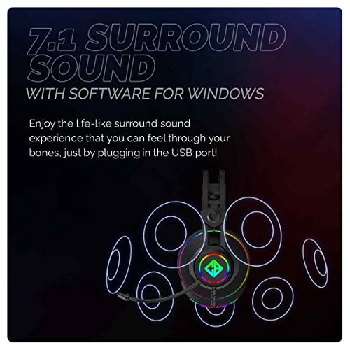 Cosmic Byte Proteus Headset Dual Input USB and 3.5mm, 7.1 Surround Sound, RGB LED, ENC Microphone Black Cosmic Byte Proteus Headset Dual Input USB and 3.5mm, 7.1 Surround Sound, RGB LED, ENC Microphone Black