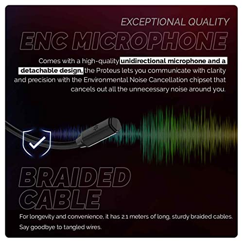 Cosmic Byte Proteus Headset Dual Input USB and 3.5mm, 7.1 Surround Sound, RGB LED, ENC Microphone Black Cosmic Byte Proteus Headset Dual Input USB and 3.5mm, 7.1 Surround Sound, RGB LED, ENC Microphone Black