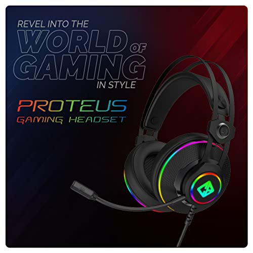 Cosmic Byte Proteus Headset Dual Input USB and 3.5mm, 7.1 Surround Sound, RGB LED, ENC Microphone Black Cosmic Byte Proteus Headset Dual Input USB and 3.5mm, 7.1 Surround Sound, RGB LED, ENC Microphone Black