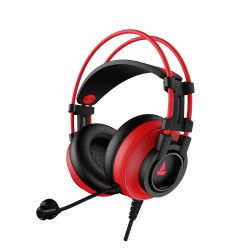 boAt Immortal Im-200 7.1 Channel USB Gaming Wired Over Ear Headphones with Mic with RGB Breathing LEDs and 50Mm Drivers Red