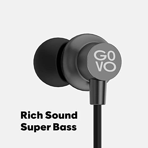 GOVO GOKIXX 900 Bluetooth Wireless Neckband in Ear Earphones with Mic, 12H Playtime Platinum Black GOVO GOKIXX 900 Bluetooth Wireless Neckband in Ear Earphones with Mic, 12H Playtime Platinum Black