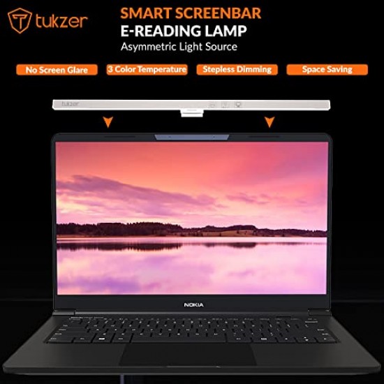 Tukzer 13-Inch Laptop Screen Light Bar with Smart Touch Sensor USB Powered 5W LED E-Reading Lamp 3 Color Temperature  Black