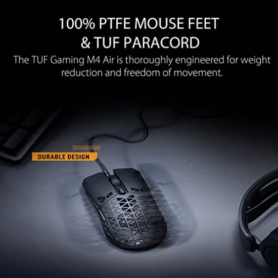 ASUS TUF USB Gaming M4 Air Lightweight Wired Gaming Mouse with 16, 000 DPI Sensor, six programmable Buttons