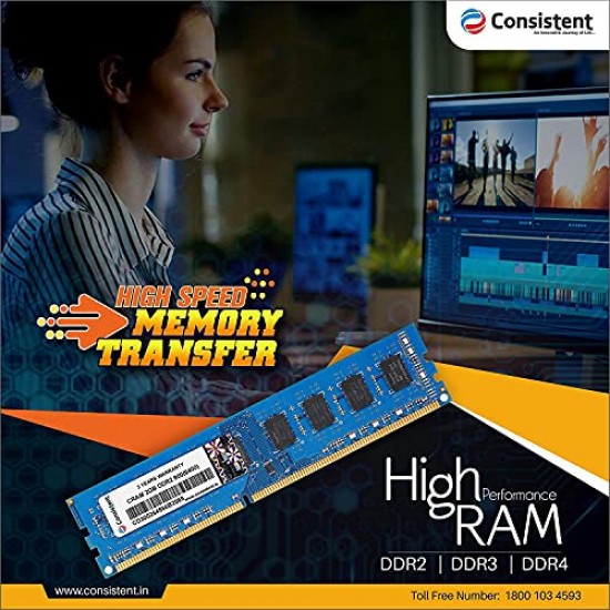 Consistent - 4GB DDR3 RAM 1600MHz Desktop Memory 