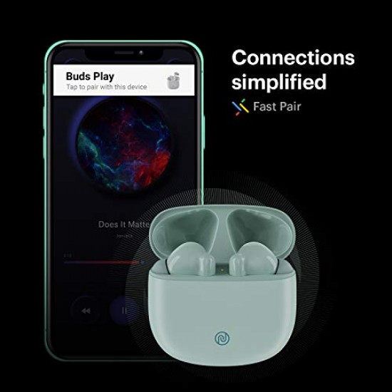 Noise Buds Play V2 Truly Wireless Earbuds with Tru Bass Technology, Environmental Noise Cancellation with 4 Mic System (Celeste Blue)