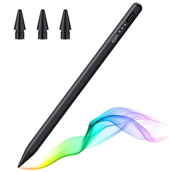 ESR for Apple iPad Pencil with Tilt Sensitivity, Stylus Pen for Apple iPad 10 9 8 7 6, iPad Pro 11 12.9,Black