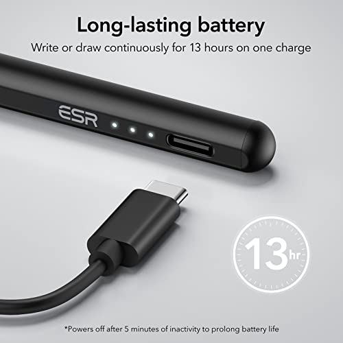 ESR for Apple iPad Pencil with Tilt Sensitivity, Stylus Pen for Apple iPad 10 9 8 7 6, iPad Pro 11 12.9,Black ESR for Apple iPad Pencil with Tilt Sensitivity, Stylus Pen for Apple iPad 10 9 8 7 6, iPad Pro 11 12.9,Black
