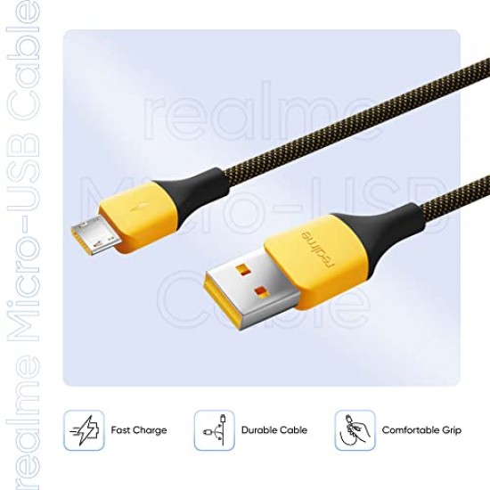 realme 10W Fast Charging Micro-USB Cable Braided Black