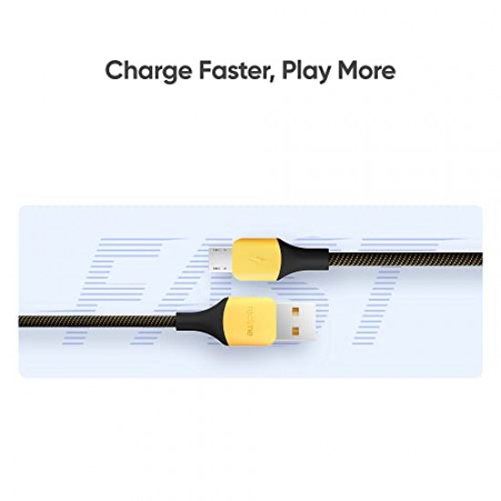 realme 10W Fast Charging Micro-USB Cable Braided Black