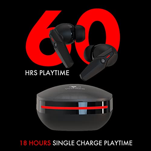 Wings Phantom 105 Wireless in Ear Earbuds with Mic (Black) Wings Phantom 105 Wireless in Ear Earbuds with Mic (Black)