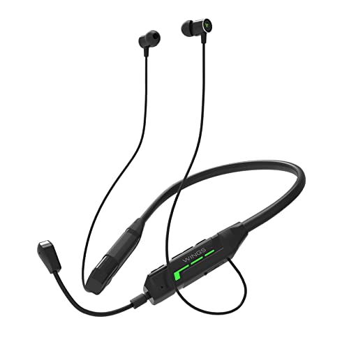Wings Phantom1000 Gaming Neckband with Detachable Mic 60 Hours Massive Playtime BLACK Wings Phantom1000 Gaming Neckband with Detachable Mic 60 Hours Massive Playtime BLACK