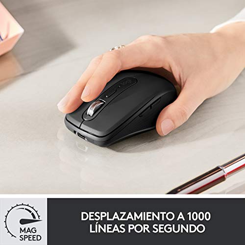 Logitech MX Anywhere 3 Compact Performance Mouse Wireless, 4000DPI Sensor, USB-C, Bluetooth,- Graphite Logitech MX Anywhere 3 Compact Performance Mouse Wireless, 4000DPI Sensor, USB-C, Bluetooth,- Graphite