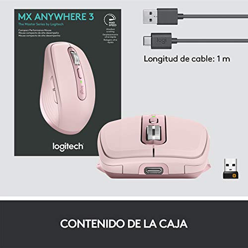 Logitech MX Anywhere 3 Compact Performance Mouse Wireless, 4000DPI Sensor, USB-C, Bluetooth,- Graphite Logitech MX Anywhere 3 Compact Performance Mouse Wireless, 4000DPI Sensor, USB-C, Bluetooth,- Graphite