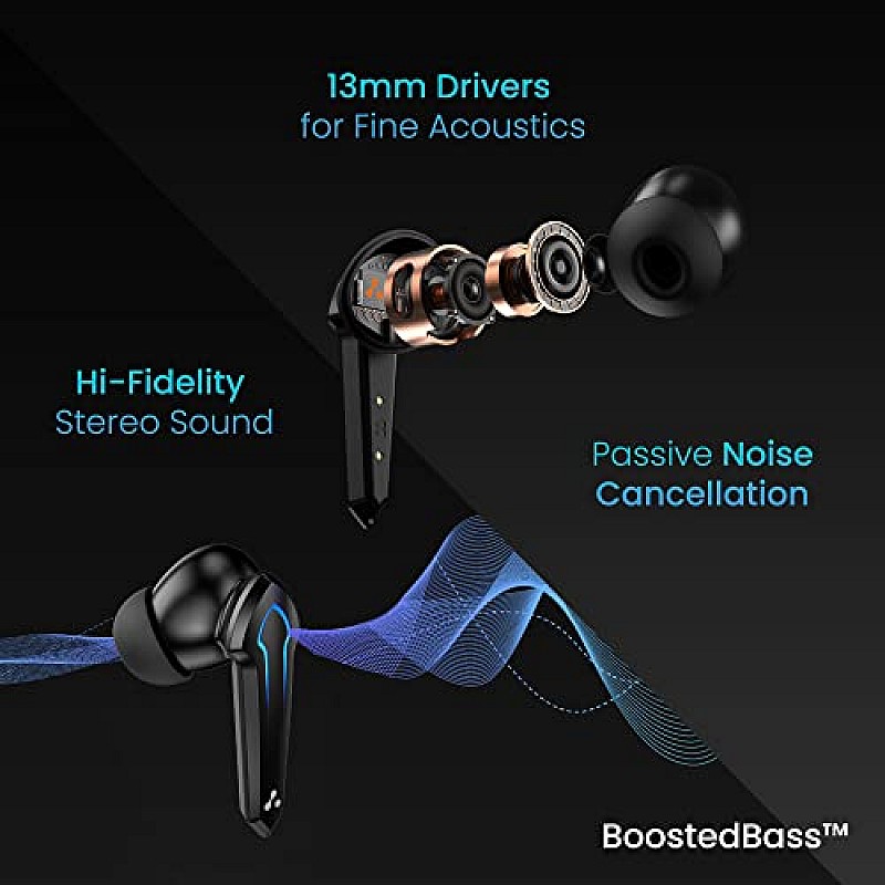 Ambrane Dots Play True Wireless Gaming in Ear Earbuds 46ms Ultra-Low Latency Lag-Free Audio (Black)