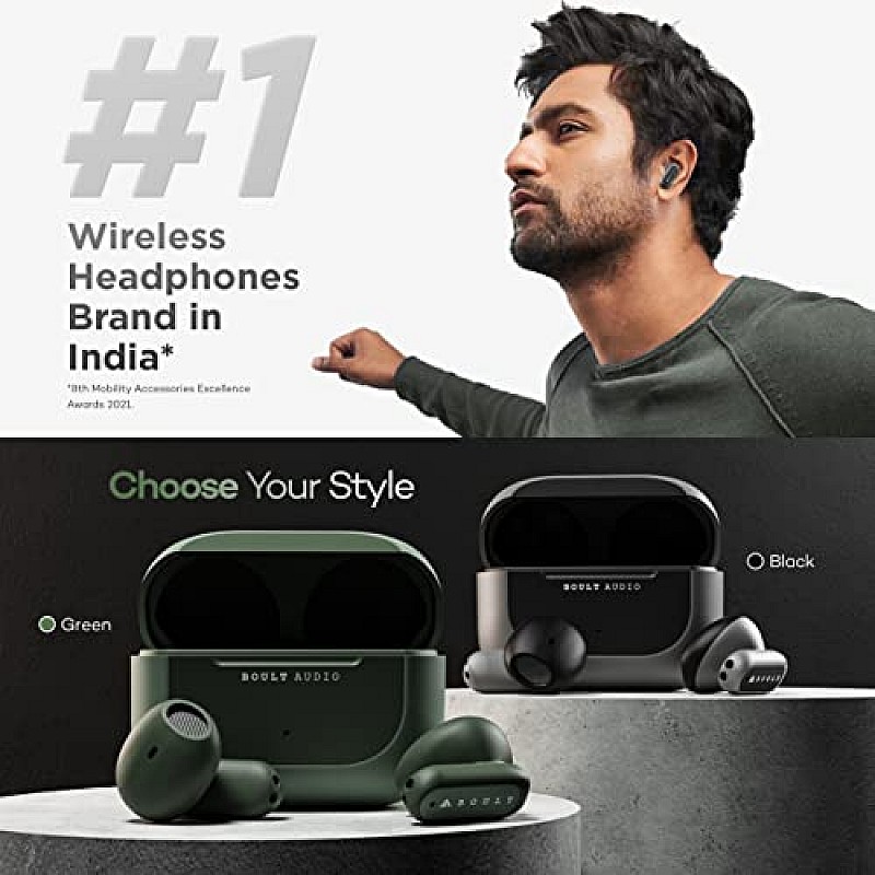 Boult Audio Airbass Z1 TWS Lightweight Bluetooth Truly Wireless in Ear Earbuds with Mic (Grey)