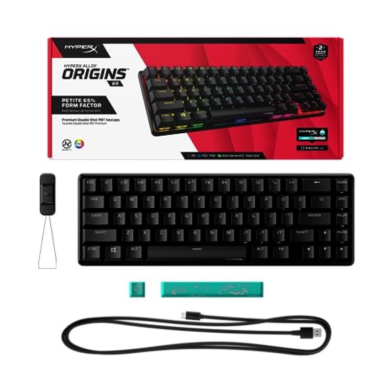 HyperX Alloy Origins 65 Mechanical Gaming Keyboard Aqua Switch Black