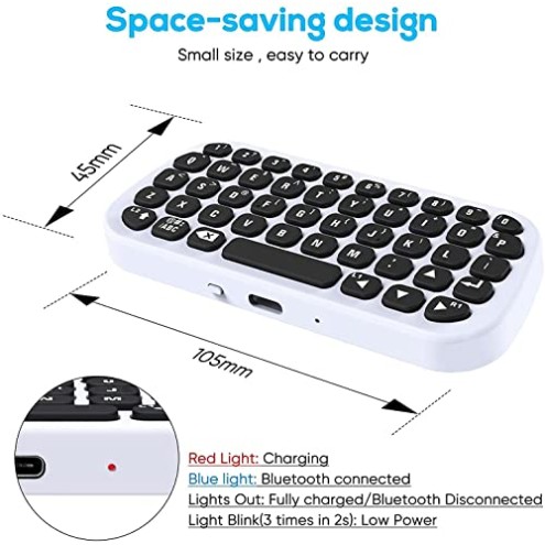 New World Wireless Controller Keyboard for PS5 White New World Wireless Controller Keyboard for PS5 White
